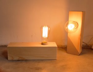 lampara madera vintage