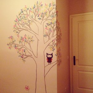 RojoSillon_Mural Infantil Pared_Buho y arbol_19