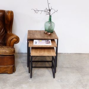 rojosillon_mesa set tres_ hierro y madera 10