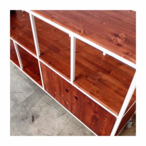 aparador TERESA hierro y madera mueble tv rojosillon