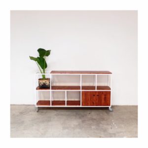 aparador TERESA hierro y madera mueble tv rojosillon