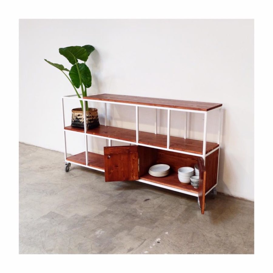 aparador TERESA hierro y madera mueble tv rojosillon