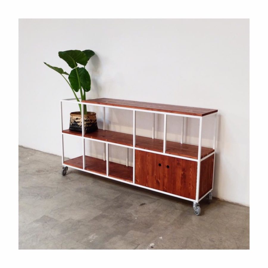 aparador TERESA hierro y madera mueble tv rojosillon