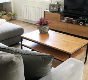 mesa centro sofa hierro y madera a medida rojosillonmesa centro sofa hierro y madera a medida rojosillon