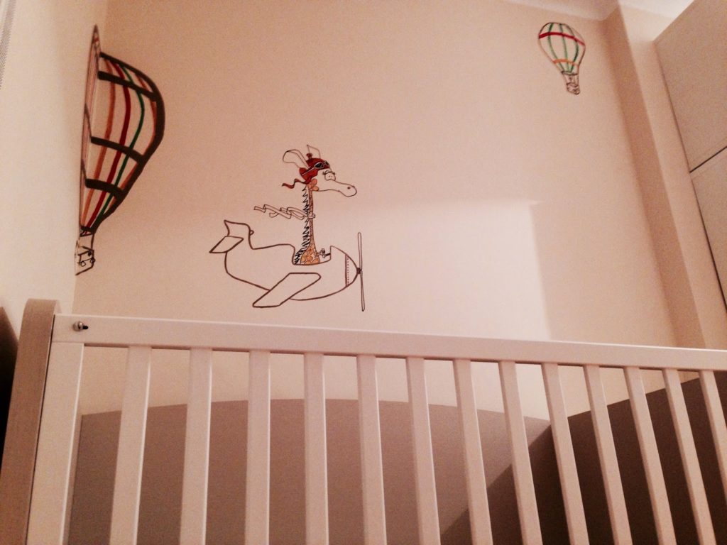 mural infanltil jirafa globos