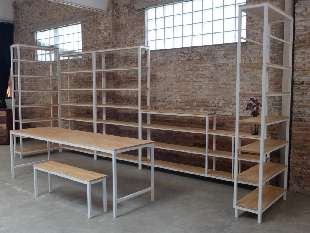 estanteria hierro y madera rojosillon 9