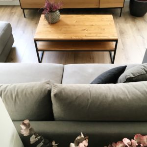 mesa centro sofa hierro y madera a medida rojosillon