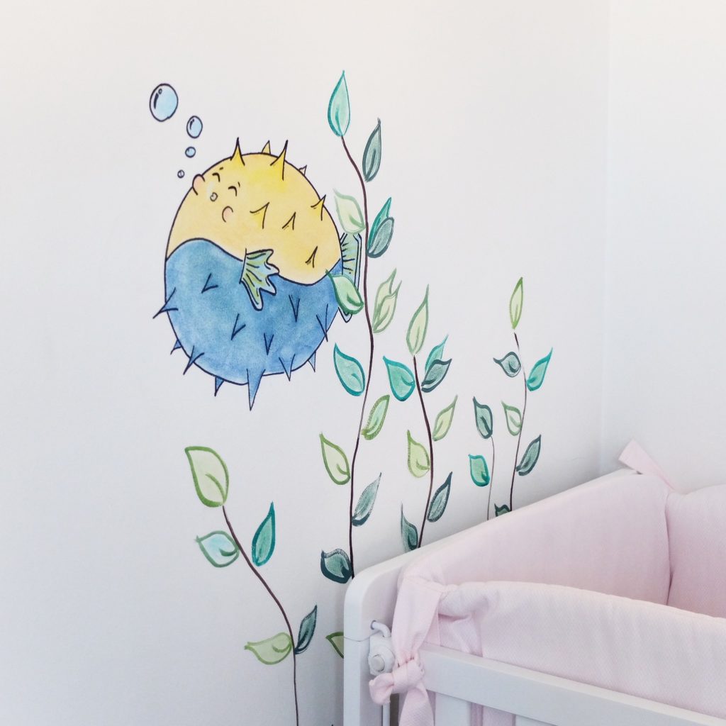 Mural infantil en el fondo del mar_ a medida _ rojosillon