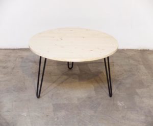 MESA REDONDA A MEDIDA HIERRO Y MADERA 