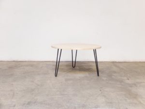 MESA REDONDA A MEDIDA HIERRO Y MADERA 