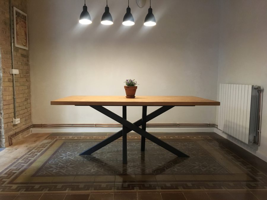 MESA HIERRO Y MADERA A MEDIDA 