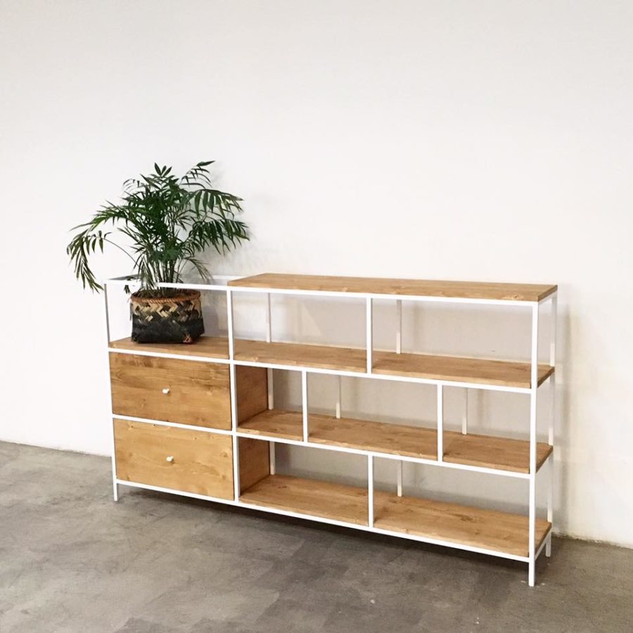 aparador hierro y madera_muebles a medida_estanteria