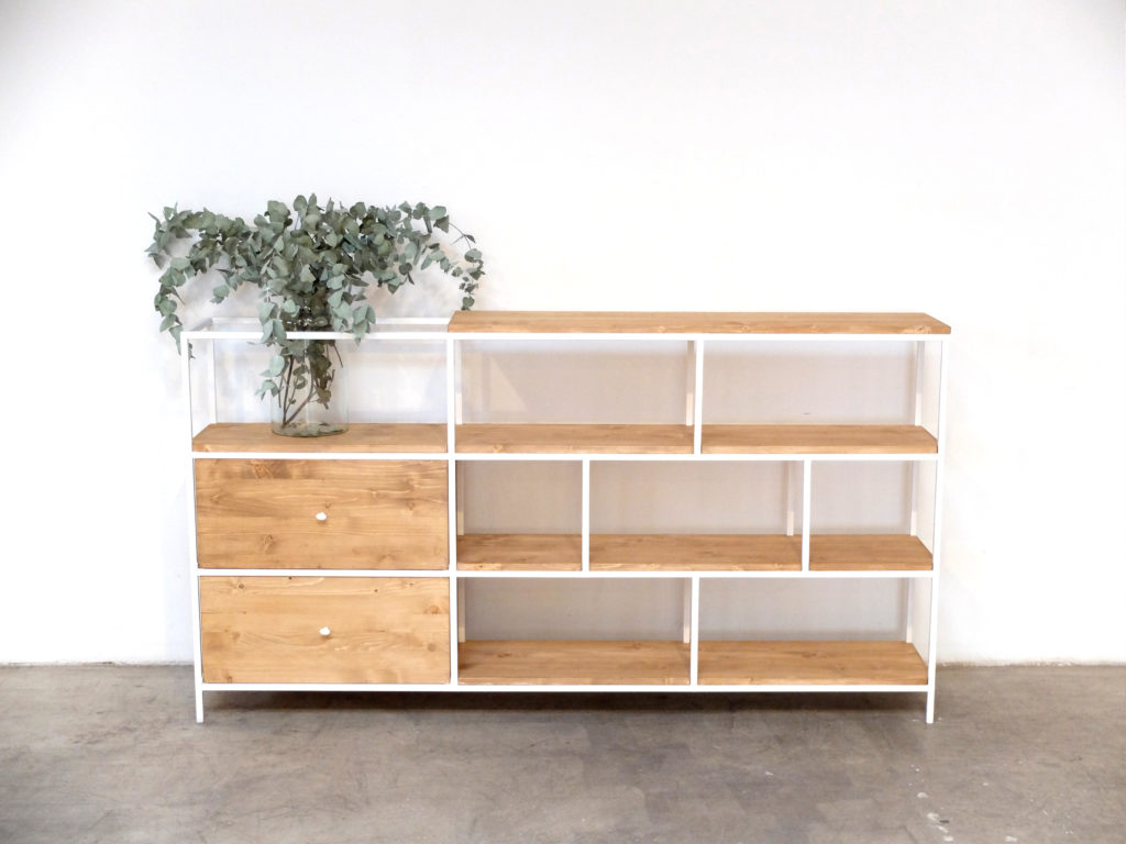 aparador hierro y madera_muebles a medida_estanteria