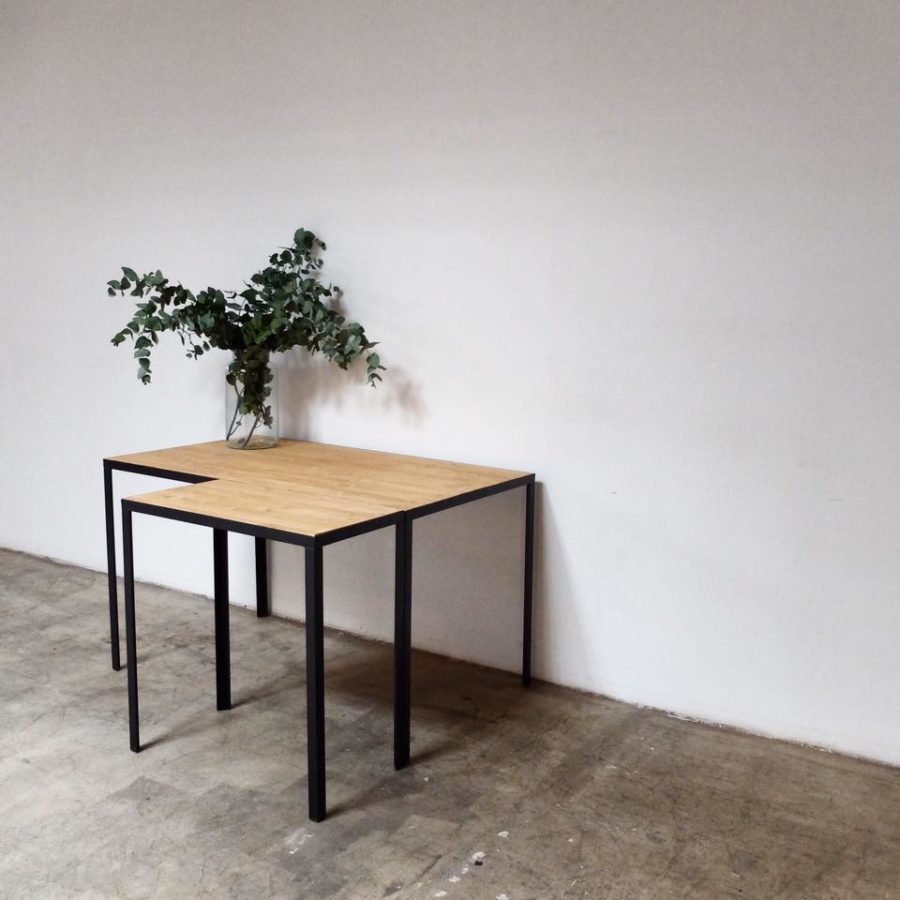 mesa a medida hierro y madera