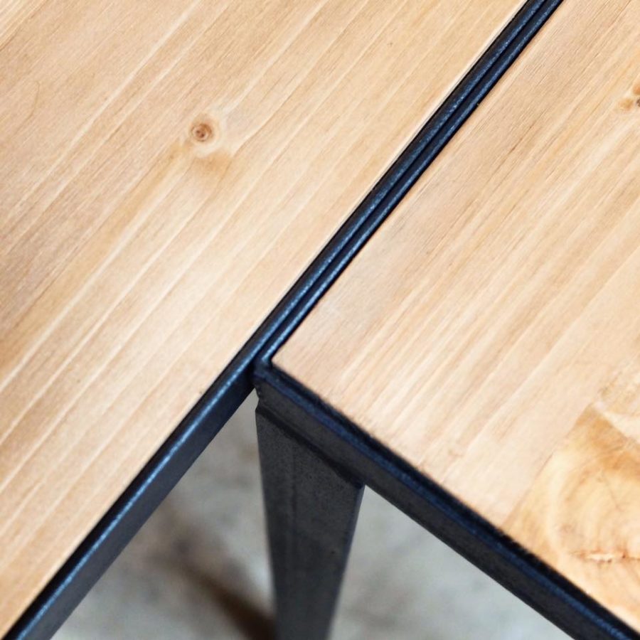 mesa a medida hierro y madera