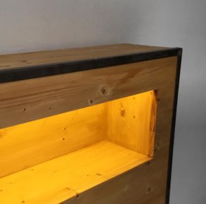 diseño muebles a medida cabecero hierro y madera rojosillon