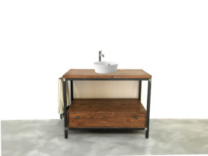 DISEÑO MOBILIARIO MUEBLES A MEDIDA HIERRO Y MADERA ROJOSILLON LAVABO