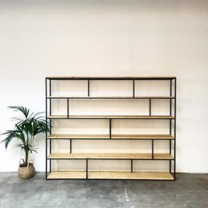 DISEÑO DE MUEBLES A MEDIDA LIBRERIA ESTANTERIA HIERRO Y MADERA ROJOSILLON