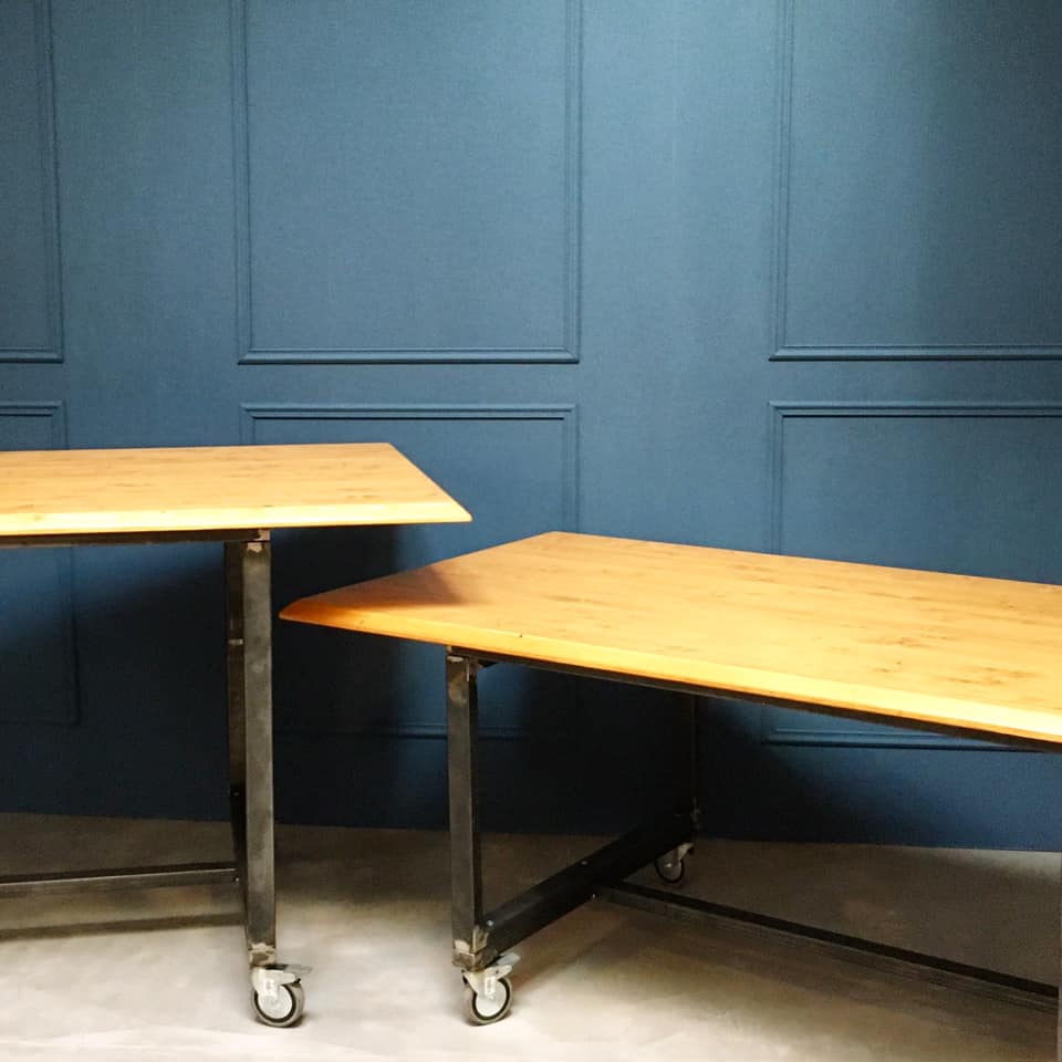 MUEBLE  HIERRO Y MADERA  A MEDIDA DISEÑO ROJOSILLON 
