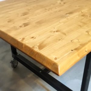 MUEBLE  HIERRO Y MADERA  A MEDIDA DISEÑO ROJOSILLON 