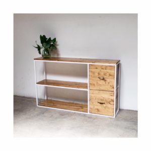 aparador hierro y madera a medida mueble tv rojosillon