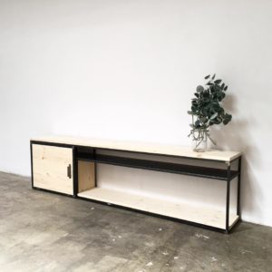 diseño de muebles a medida hierro y madera mueble tv rojosillon