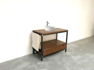 DISEÑO MOBILIARIO MUEBLES A MEDIDA HIERRO Y MADERA ROJOSILLON LAVABO