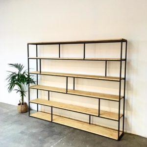 DISEÑO DE MUEBLES A MEDIDA LIBRERIA ESTANTERIA HIERRO Y MADERA ROJOSILLON