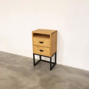 MUEBLE HIERRO Y MADERA A MEDIDA DISEÑO ROJOSILLON mesita noche