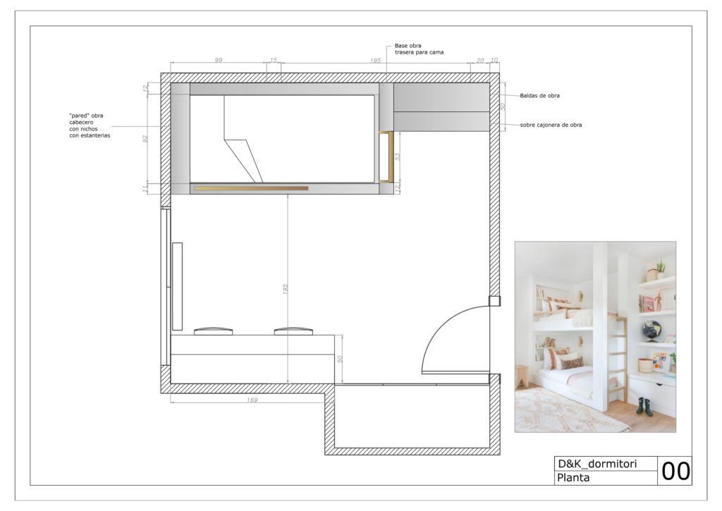 mobiliario a medida_produccion de un dormitorio infantil interiorismo_rojosillon